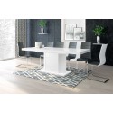 Luxusný rozkladací jedálenský stôl AMIGO (biela /biela)