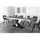 Luxusný rozkladací jedálenský stôl XENON LUX LESK čierna vrch /čierno biela noha