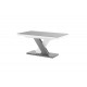 Luxusný rozkladací jedálenský stôl XENON LUX LESK šedý vrch-šedo biele nohy