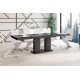 Luxusný rozkladací jedálenský stôl LORENA hneda vysoký lesk