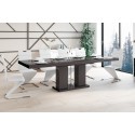 Luxusný rozkladací jedálenský stôl LORENA hneda vysoký lesk