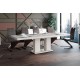 Luxusný rozkladací jedálenský stôl LINOSA cappucino vysoký lesk