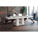 Luxusný rozkladací jedálenský stôl LINOSA cappucino vysoký lesk