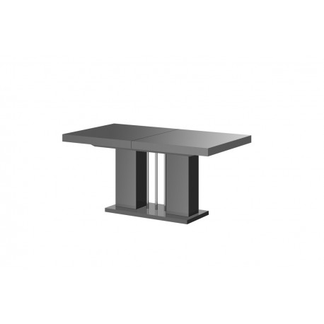 Luxusný rozkladací jedálenský stôl LINOSA šeda vysoký lesk
