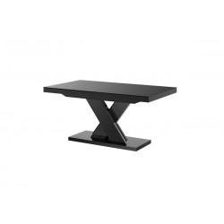 Luxusný rozkladací jedálenský stôl XENON LUX LESK čierna vrch /čierno noha