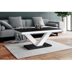 Luxusný konferenčný stolík VICTORIA mini čierno/biela