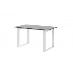 Jedálenský stôl NOVENTA 140 šedá / biela lesk