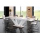 Luxusný rozkladací jedálenský stôl VIVA 2 LESK biela vrch / biele nohy