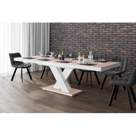 Luxusný rozkladací jedálenský stôl XENON LUX MAT biely