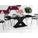 Luxusný rozkladací jedálenský stôl XENON 160 LESK čierna