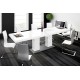 Luxusný rozkladací jedálenský stôl LINOSA 2 biela vysoký lesk