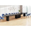 Luxusný rozkladací stôl KOLOS MAX LESK /160 až 468cm/čierna lesk