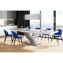 Luxusný rozkladací jedálenský stôl BELLA šedá biela