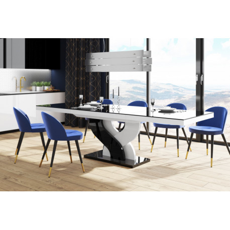Luxusný rozkladací jedálenský stôl BELLA biela