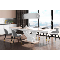 Luxusný rozkladací jedálenský stôl BELLA cappucino lesk
