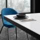 Luxusný rozkladací jedálenský stôl VIVA 2 LESK čierna vrch /čierno biele nohy/čierny podstavec