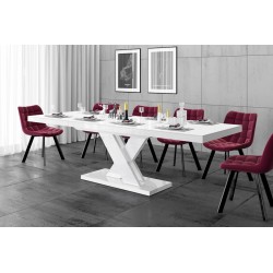 Luxusný rozkladací jedálenský stôl XENON LUX MAT biela