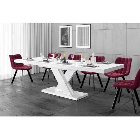 Luxusný rozkladací jedálenský stôl XENON LUX MAT biela