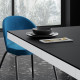 Luxusný rozkladací jedálenský stôl XENON LUX LESK čierna vrch /čierno biela noha