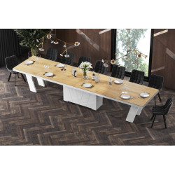 Luxusný rozkladací jedálenský stôl GRANDE dub /až 412cm/ viac farieb