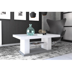 Luxusný rozkladací konferenčný stolík MATERA 2 biela vysoký lesk