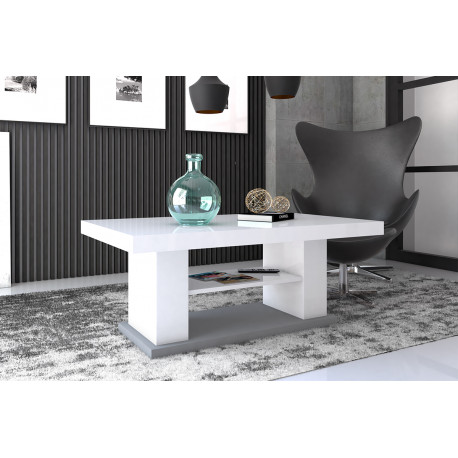 Luxusný rozkladací konferenčný stolík MATERA 2 biela vysoký lesk