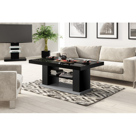 Luxusný rozkladací konferenčný stolík MATERA 2 čierna vysoký lesk