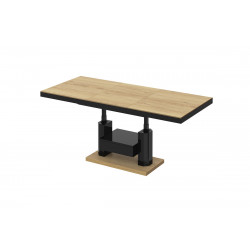 Luxusný rozkladací konferenčný stolík QUADRO MAX drevodekor/čierna