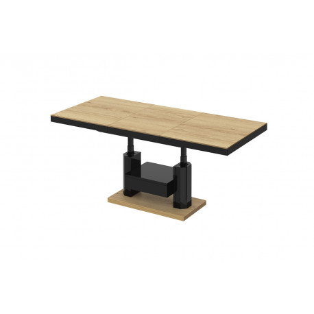 Luxusný rozkladací konferenčný stolík QUADRO MAX drevodekor/čierna