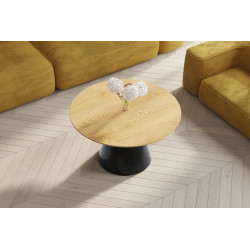 Okrúhly konferenčný stolík PINETO MINI 80x50cm dub čierna