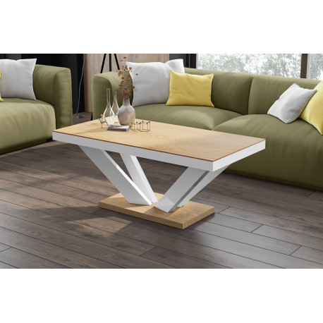 Moderný konferenčný stolík VIVA 2 mini dub biela