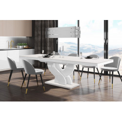 Luxusný rozkladací jedálenský stôl BELLA cappucino lesk