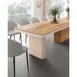 Luxusný rozkladací jedálenský stôl PORTOFINO dub biela