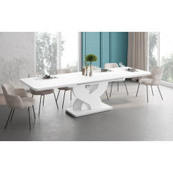 Luxusný rozkladací jedálenský stôl BELLISSIMA biela LESK MAT