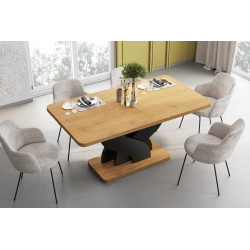 Luxusný rozkladací jedálenský stôl BELLISSIMA dub čierna