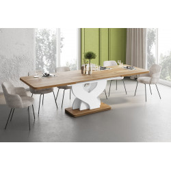 Luxusný rozkladací jedálenský stôl BELLISSIMA dub biela