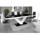 Luxusný rozkladací jedálenský stôl VICTORIA čierna/biela/čierna